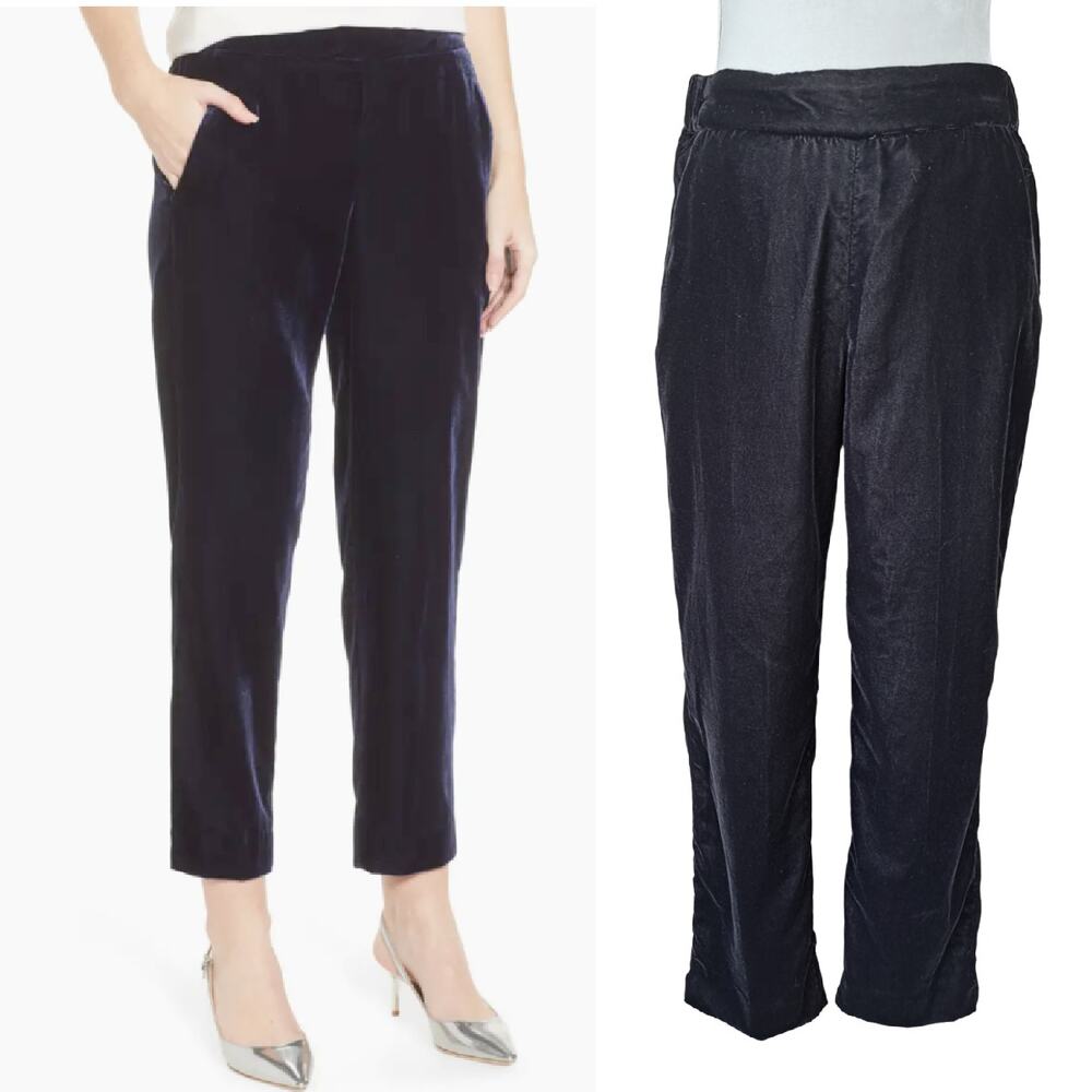 J. Crew Women's Black Velvet Easy Pants Size 6 Dressy